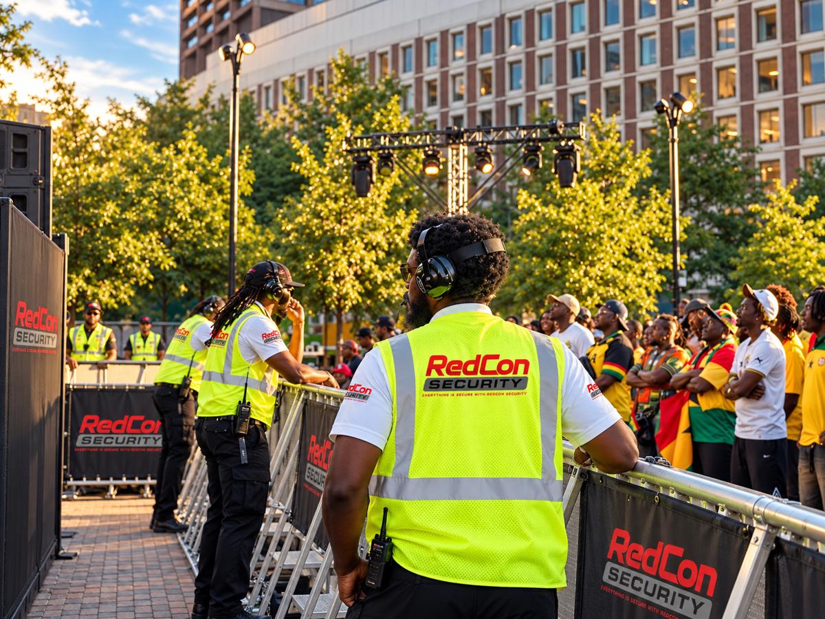 Redcon Security officers managing crowd at an outdoor event
